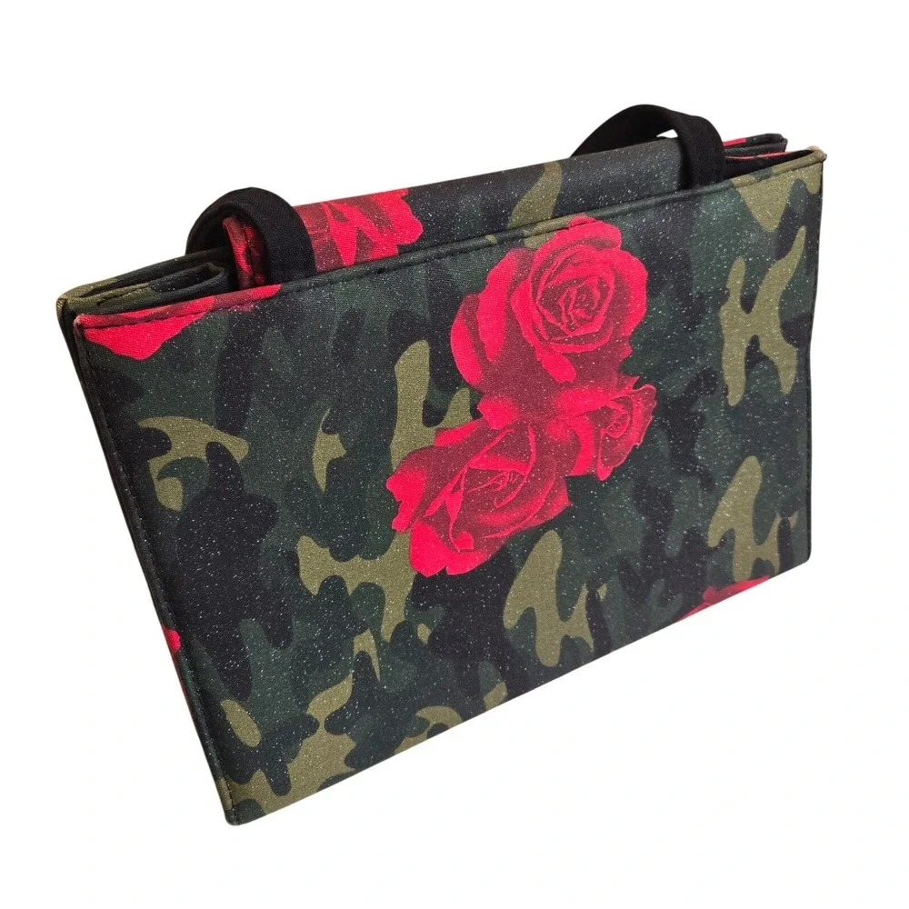 RARE Kate Spade Vintage 90s Shoulder Bag Tote‎ Shopper Nylon Rose Camo Grunge